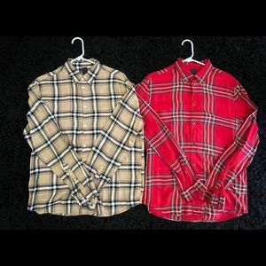 Pair of H&M long sleeve button up shirts